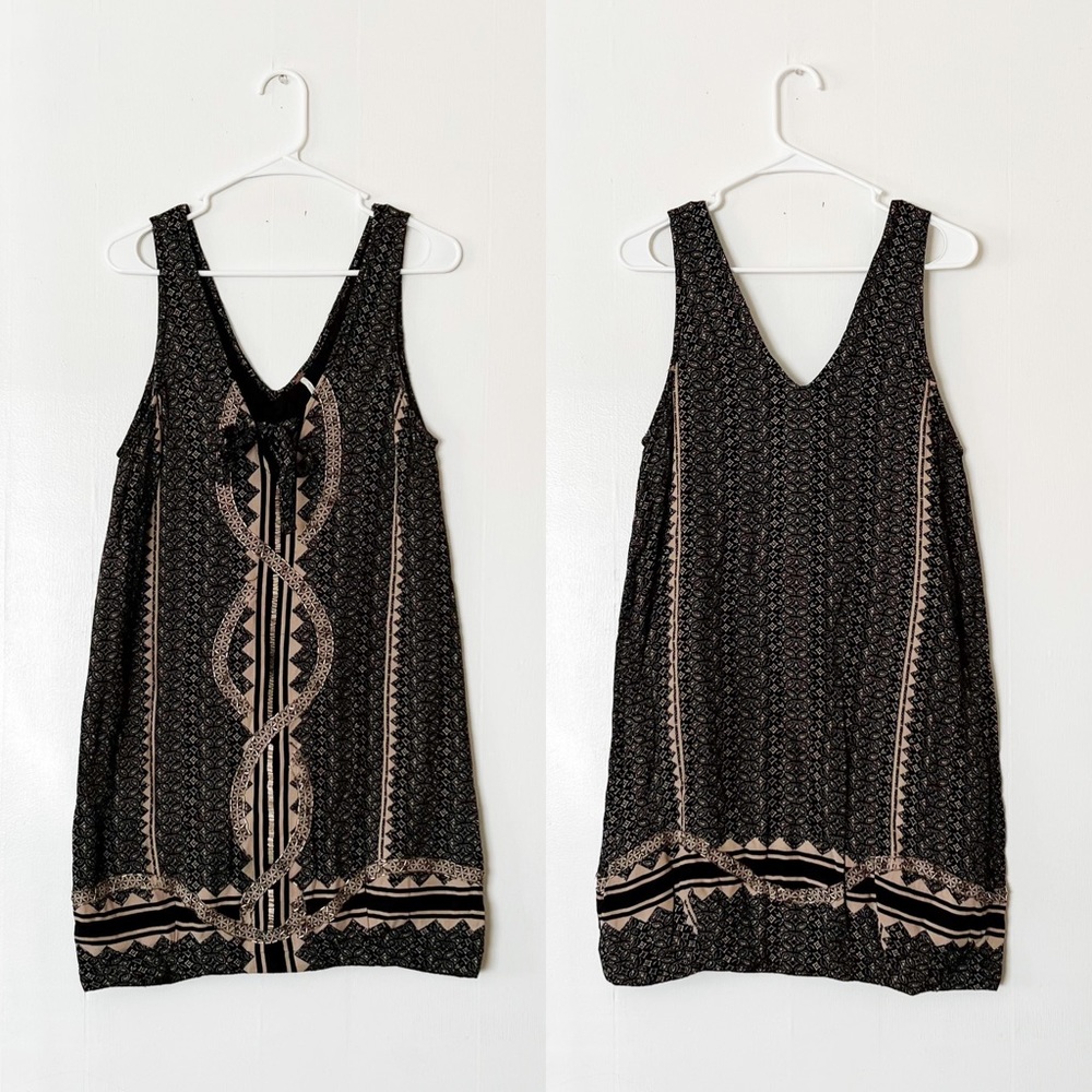 Free People Diamonds & Snakes Mini Dress in Black Combo - Picture 2 of 7